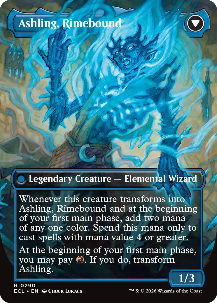 Ashling, Rekindled // Ashling, Rimebound [290] [Borderless] [Lorwyn Eclipsed] [Non-Foil] - Image 2