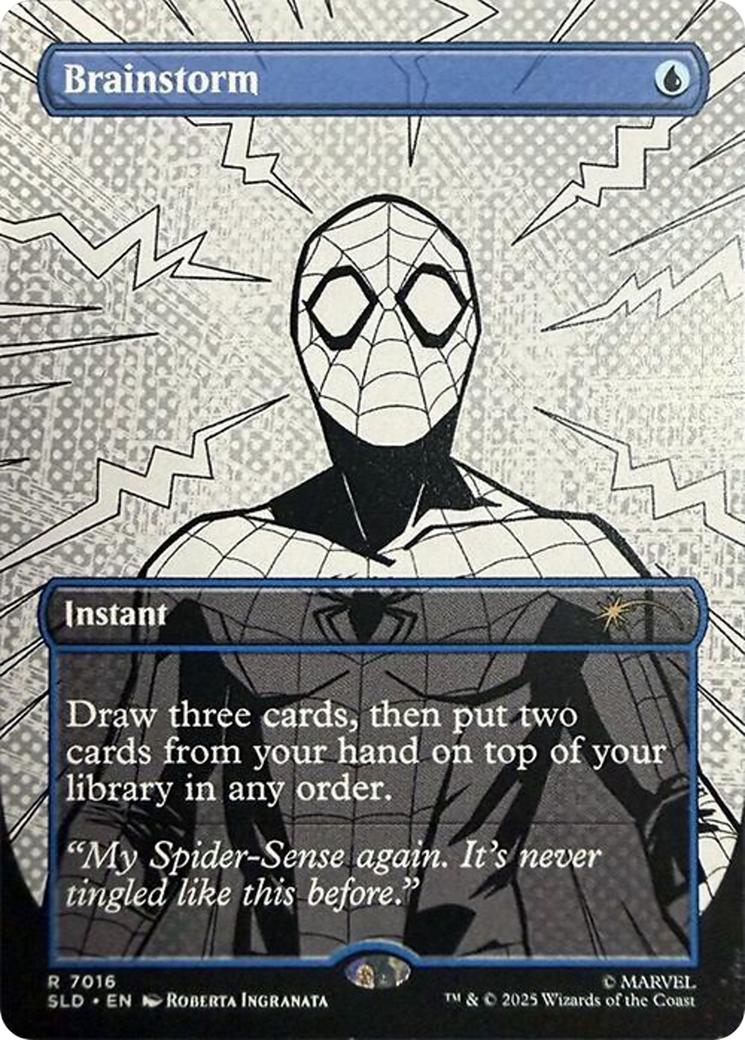 Brainstorm [7016] [Borderless] [Inks] [Marvel's Spider-Man: Bonus Cards] [Secret Lair Drop] [Non-Foil]