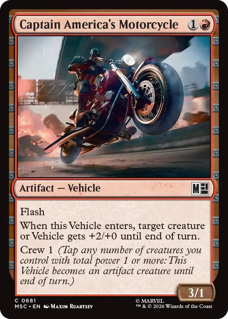 Captain America's Motorcycle [681] [Jumpstart] [Marvel Super Heroes: Commander] [Non-Foil]