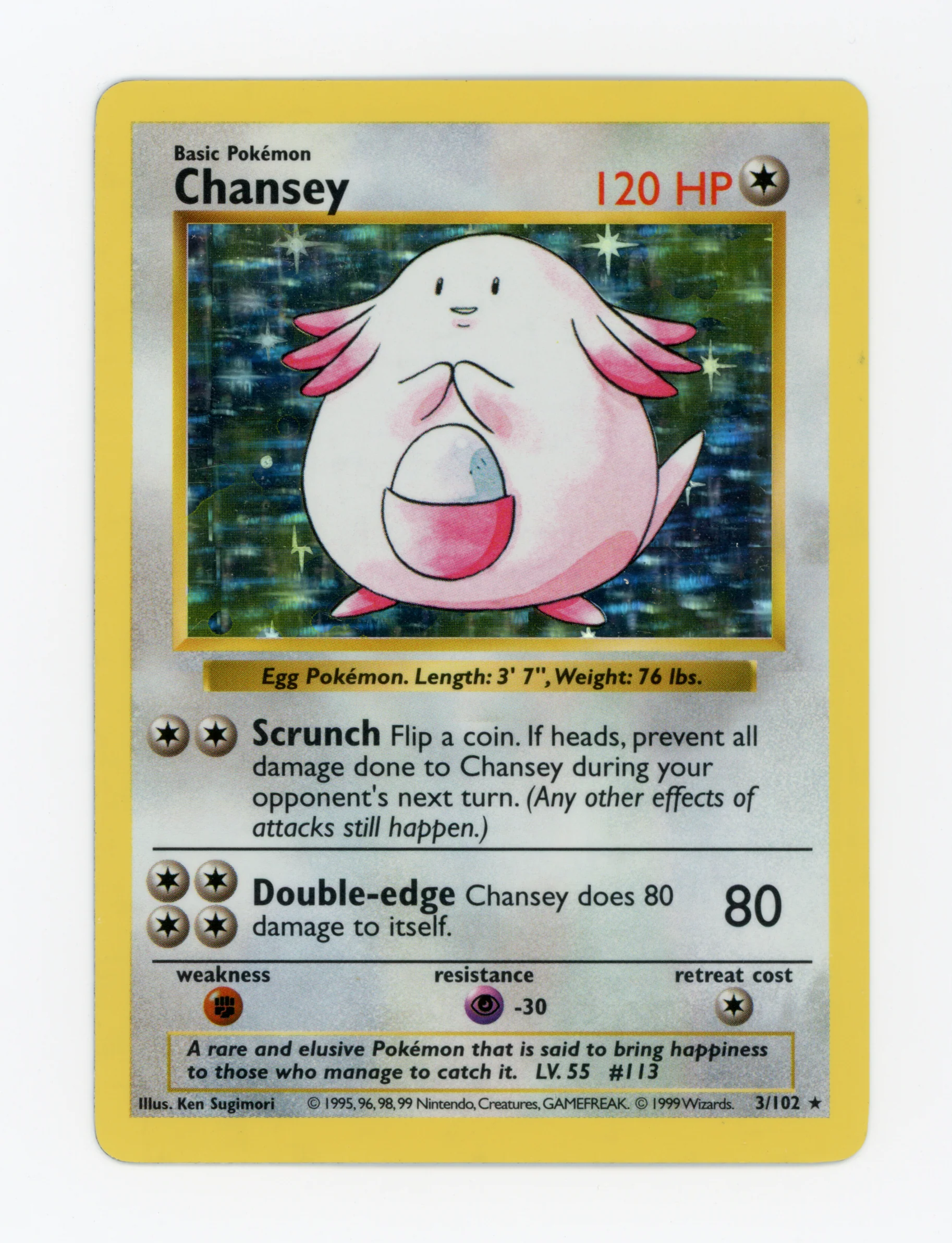 Chansey — Rare|Shadowless|Holo — ID 16486
