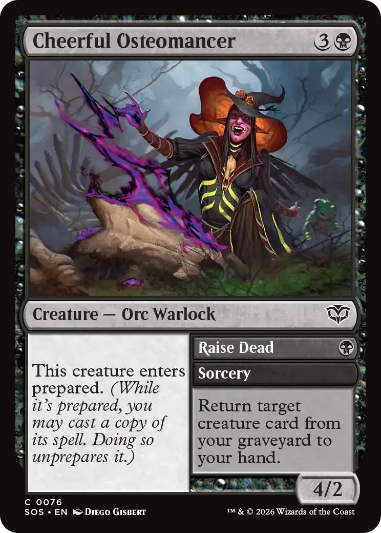 Cheerful Osteomancer // Raise Dead [76] [Secrets of Strixhaven] [Non-Foil]