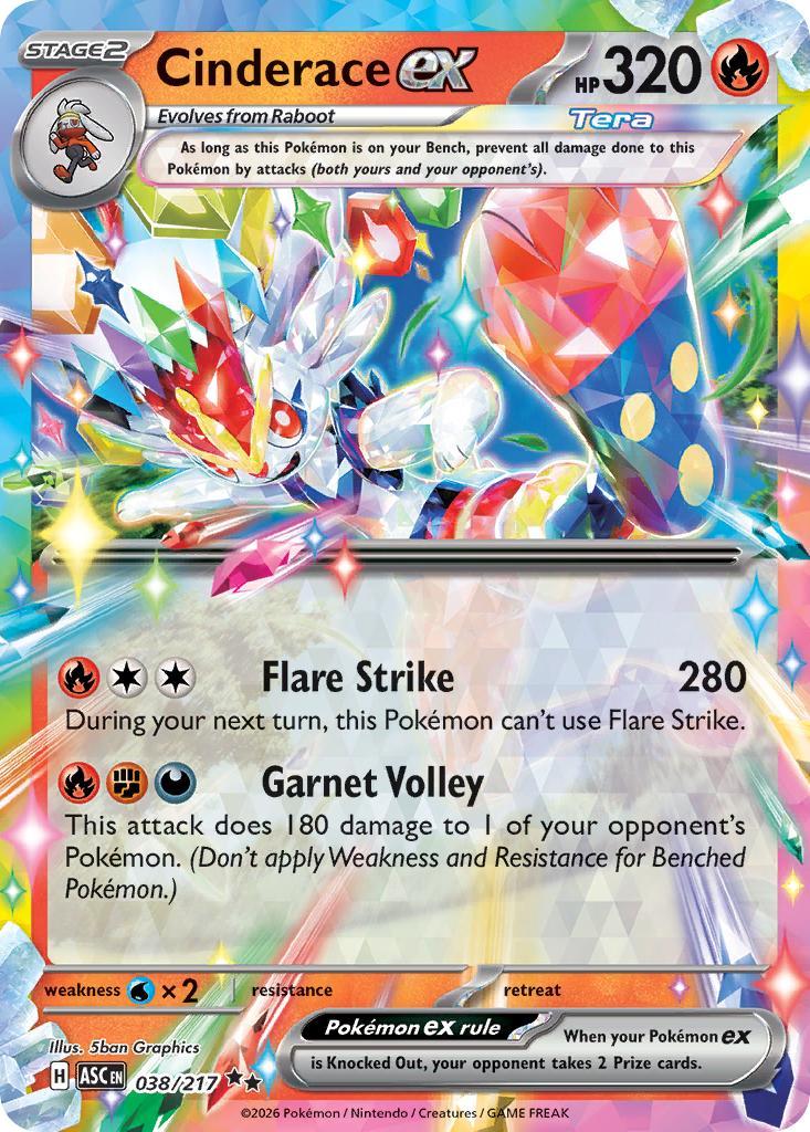 Cinderace ex - 038/217 - Double Rare [me025-038] [Ultra]