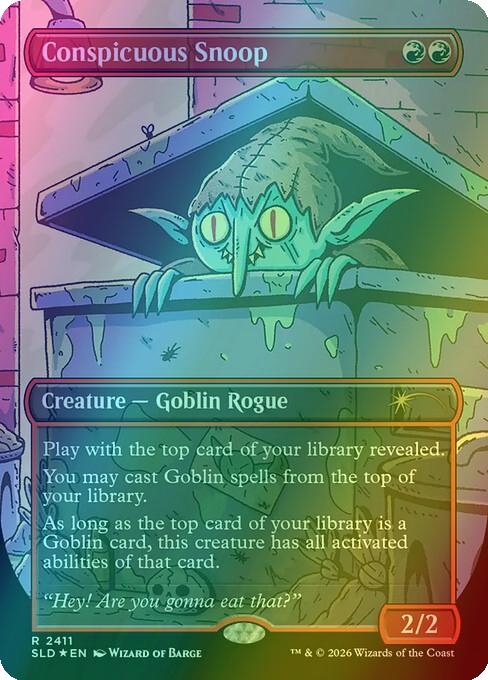 Conspicuous Snoop [2411] [Borderless] [Goblin Storm] [Secret Lair Drop] [Foil]