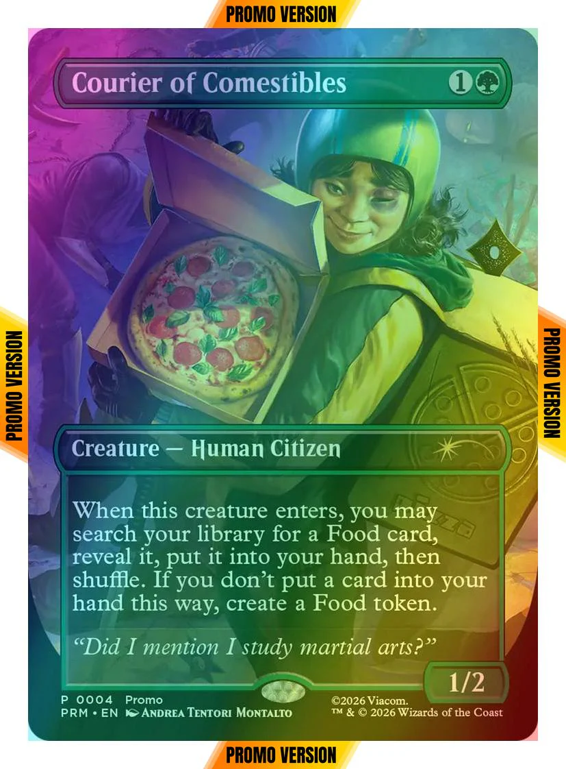 Courier of Comestibles [6] [Borderless] [PRM-0004] [Wizards Play Network 2026] [Foil]