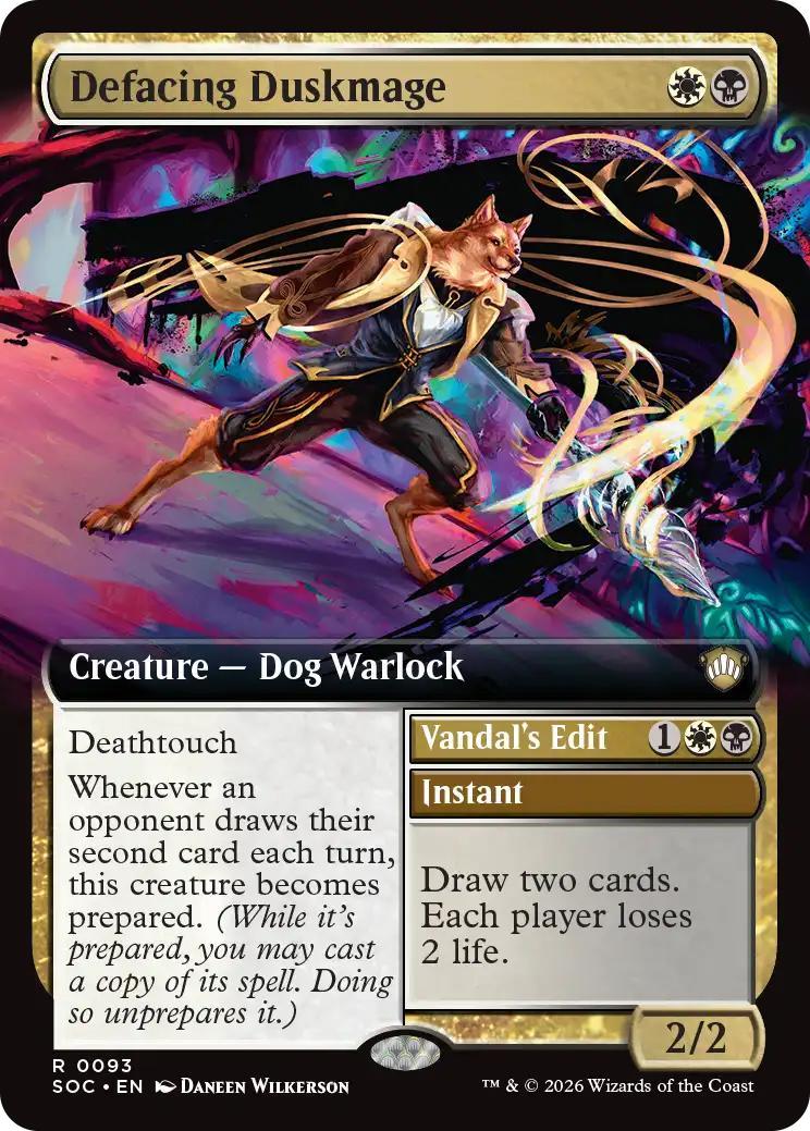 Defacing Duskmage // Vandal's Edit [93] [Extended Art] [Secrets of Strixhaven: Commander] [Non-Foil]