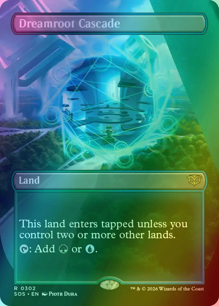 Dreamroot Cascade [302] [Borderless] [Protal View Land] [Secrets of Strixhaven] [Foil]