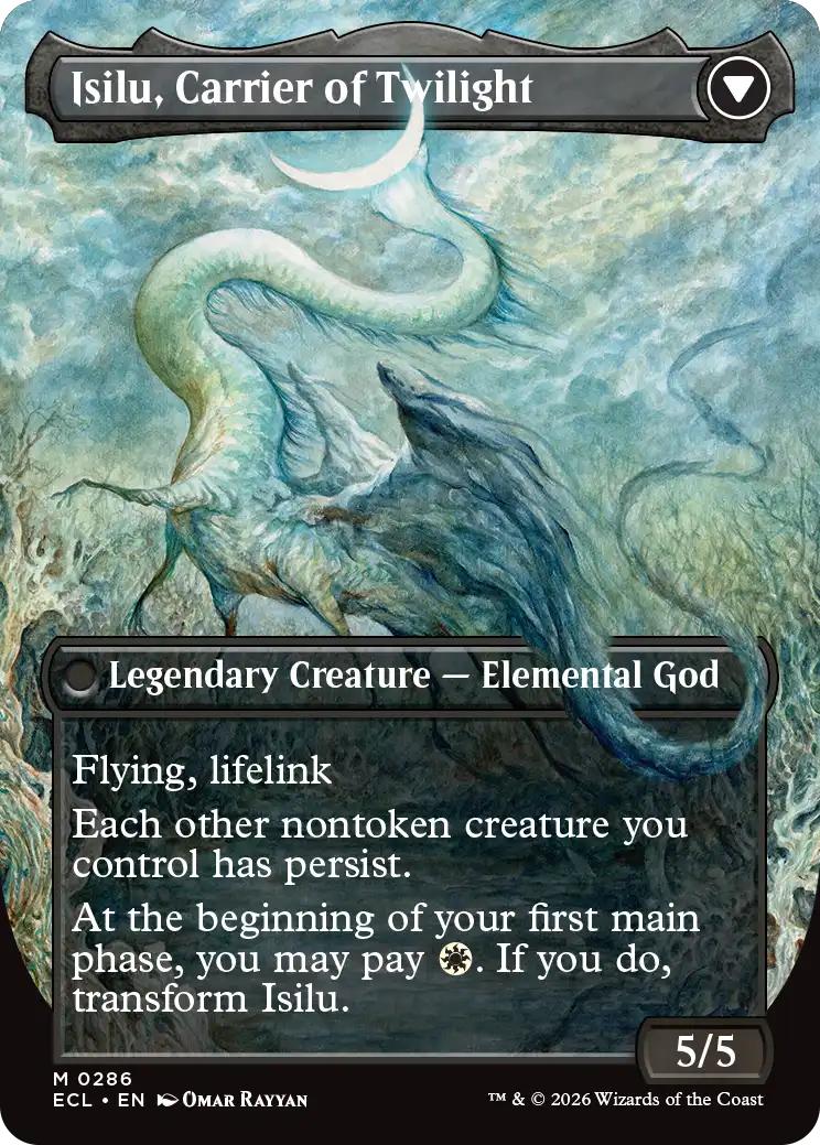 Eirdu, Carrier of Dawn // Isilu, Carrier of Twillight [286] [Borderless] [Lorwyn Eclipsed] [Non-Foil] - Image 2