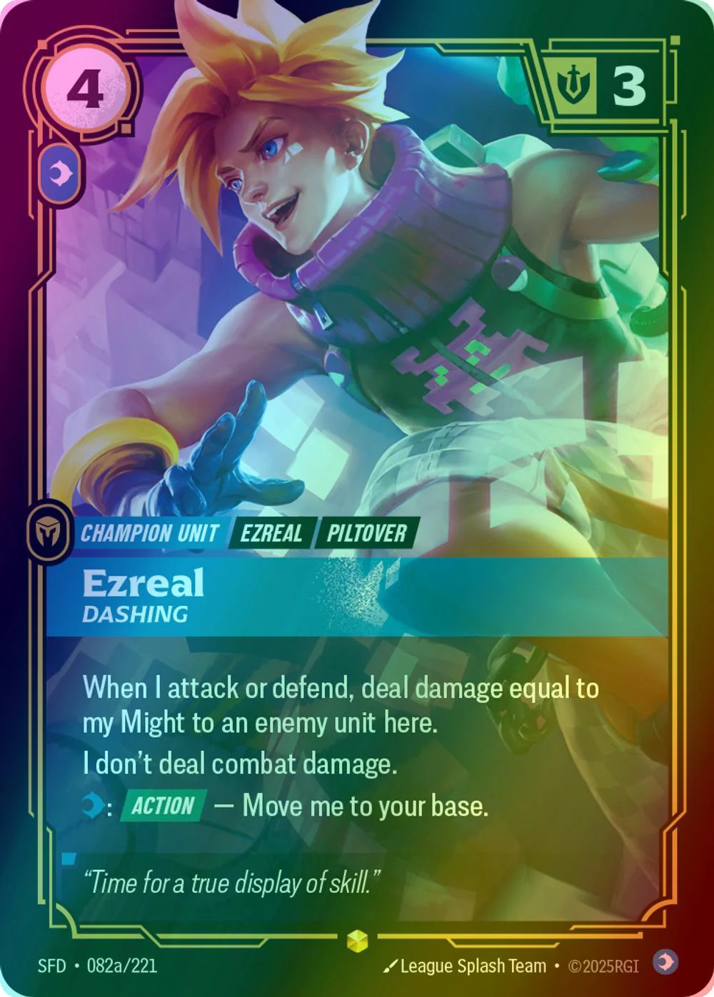 Ezreal - Dashing (Alternate Art) - 082a/221 [Spiritforged] [Foil]