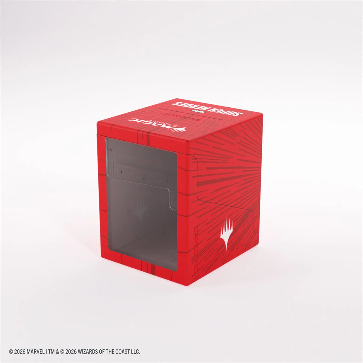 Gamegenic MTG Bastion XL Deck Box - 100+ - Marvel Super Heroes - Comic Burst Red