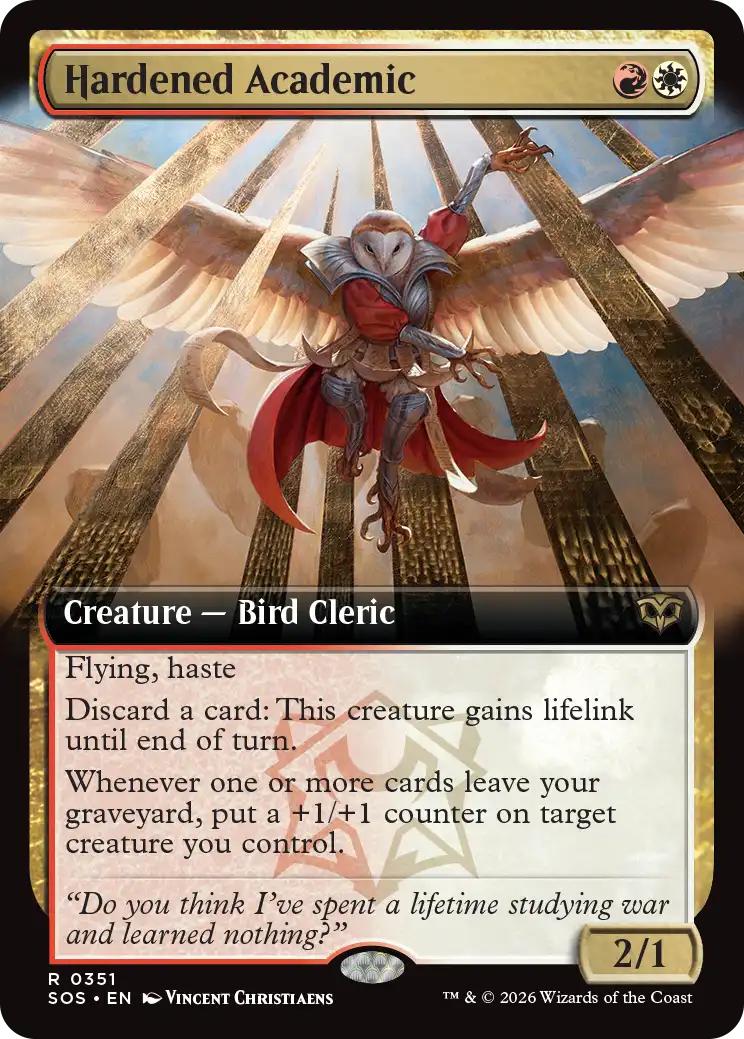 Hardened Academic [351] [Extended Art] [Secrets of Strixhaven] [Non-Foil]