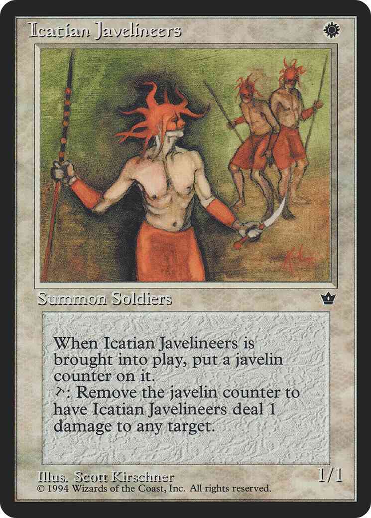 Icatian Javelineers [Scott Kirschner] [8c] [Fallen Empires] [Non-Foil]
