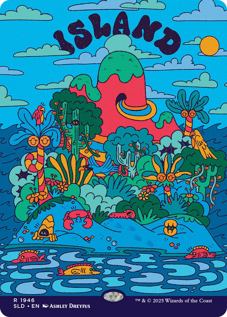 Island [1946] [Borderless] [Flower Power] [Secret Lair Drop] [Non-Foil]