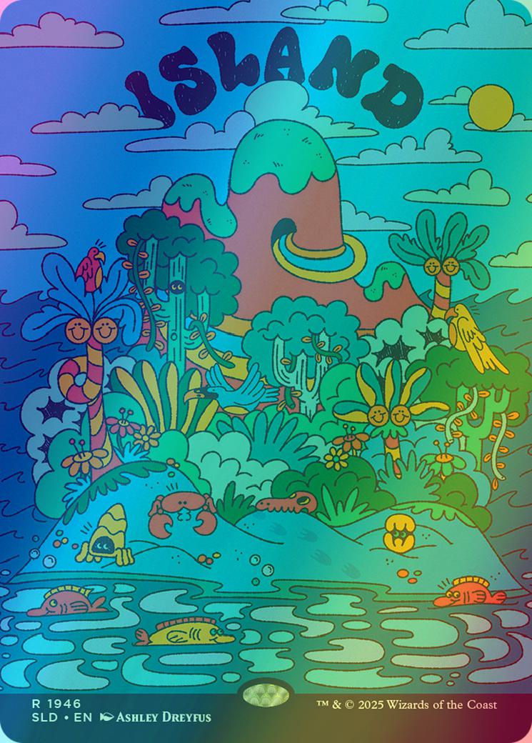 Island [1946] [Borderless] [Flower Power] [Secret Lair Drop] [Rainbow Foil]