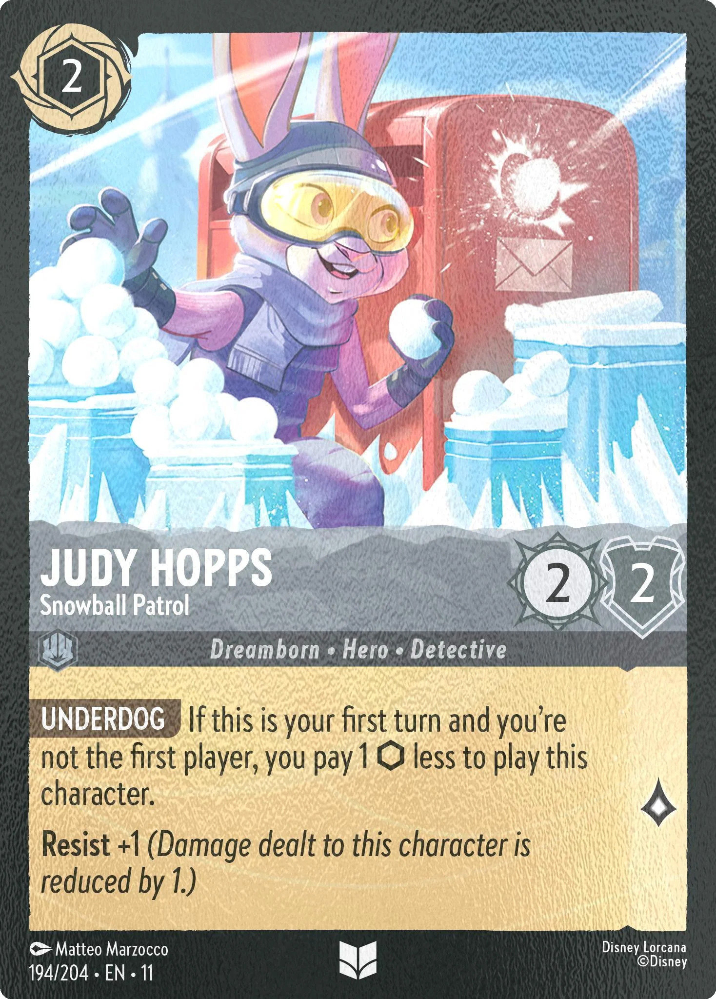 Judy Hopps - Snowball Patrol - 194/204 [Winterspell] [Cold Foil]