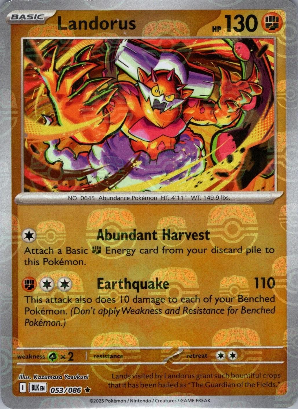 Landorus - Master Ball Pattern - 053/086 - Rare [sv105b-053] [Reverse Holo]