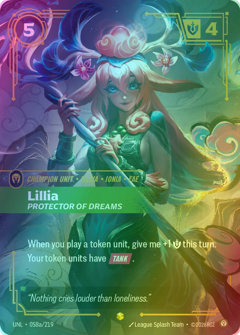 Lillia - Protector of Dreams (Alternate Art) - 058a/219 [Unleashed] [Foil]