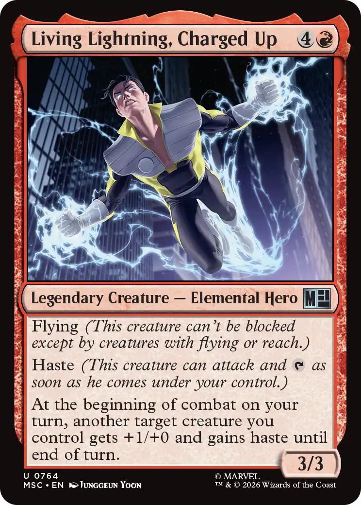 Living Lightning, Charged Up [764] [Jumpstart] [Welcome Deck] [Marvel Super Heroes: Commander] [Non-Foil]