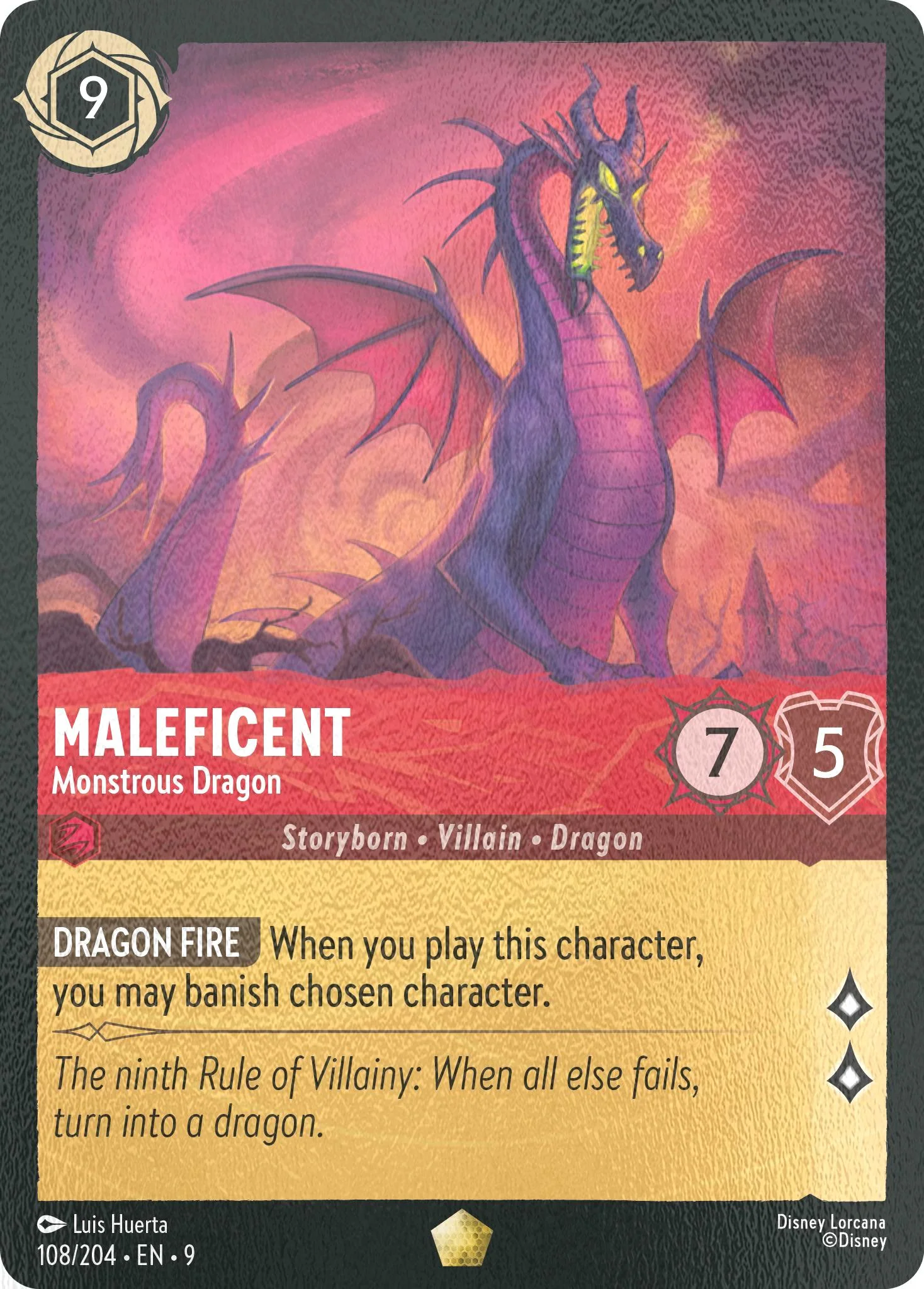 Maleficent - Monstrous Dragon - 108/204 [Fabled] [Cold Foil]