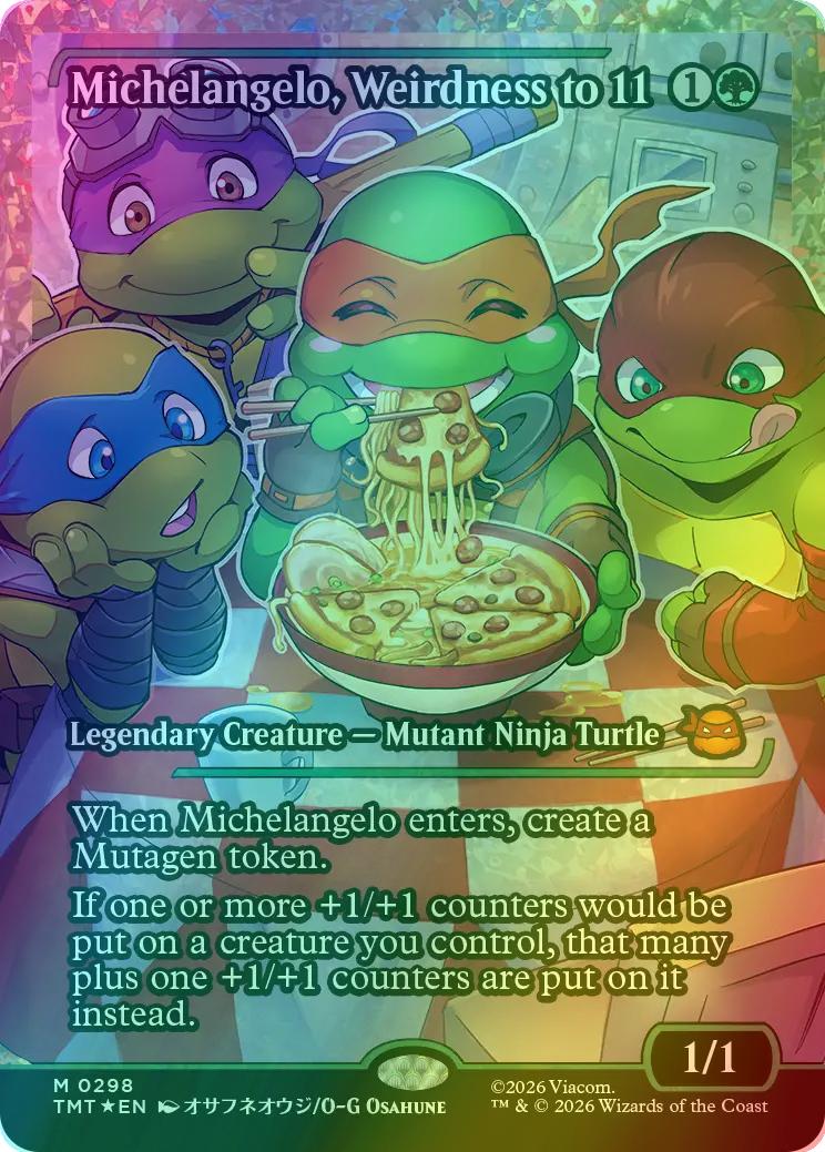 Michelangelo, Weirdness to 11 [298] [Japan Showcase] [Teenage Mutant Ninja Turtles] [Fracture Foil]