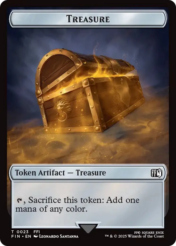 Fortell Token (10) // Treasure Token (23) [FIC/FIN Set Symbol] [FINAL FANTASY: Commander: Tokens] [Non-Foil] - Image 2