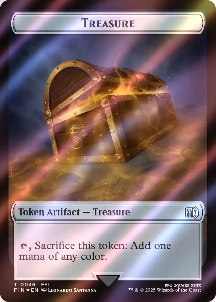 Moogle Token (34) // Treasure Token (36) [FINAL FANTASY: Tokens] [Surge Foil] - Image 2