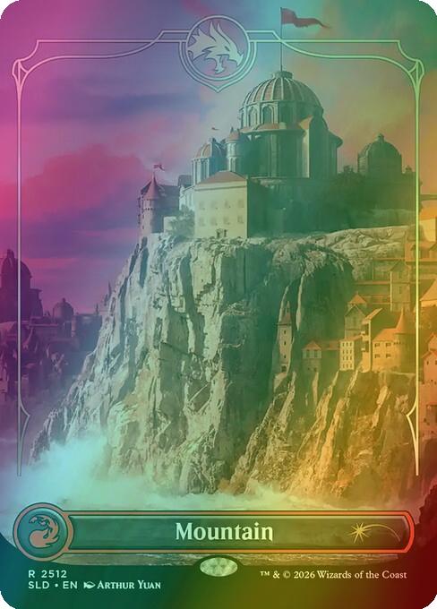 Mountain [2512] [Borderless] [D&D: Lands of the Forgotten Realms] [Secret Lair Drop] [Foil]