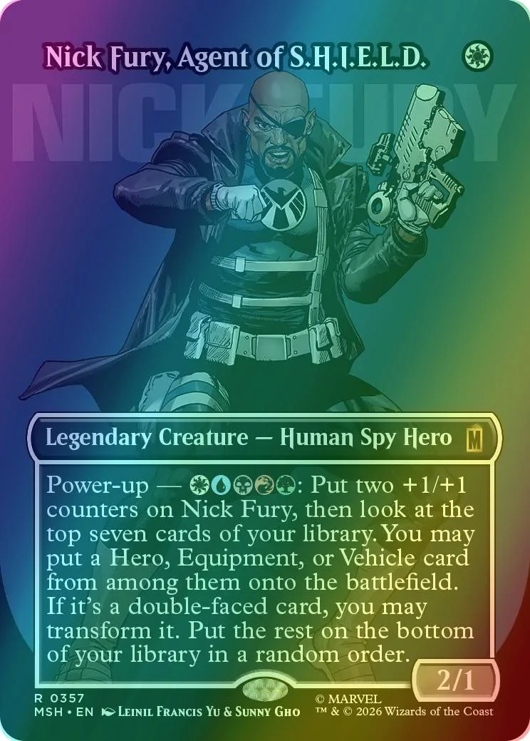 Nick Fury, Agent of S.H.I.E.L.D. [357] [Borderless] [Logo] [Marvel Super Heroes] [Foil]