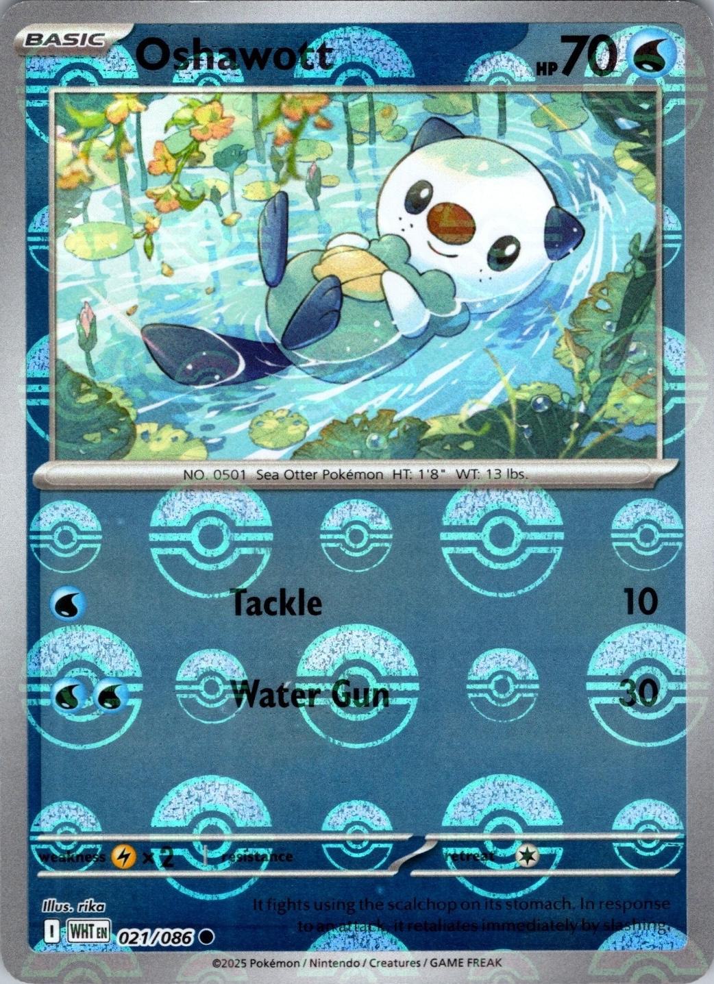 Oshawott - Poké Ball Pattern - 021/086 - Common [sv105w-021] [Reverse Holo]