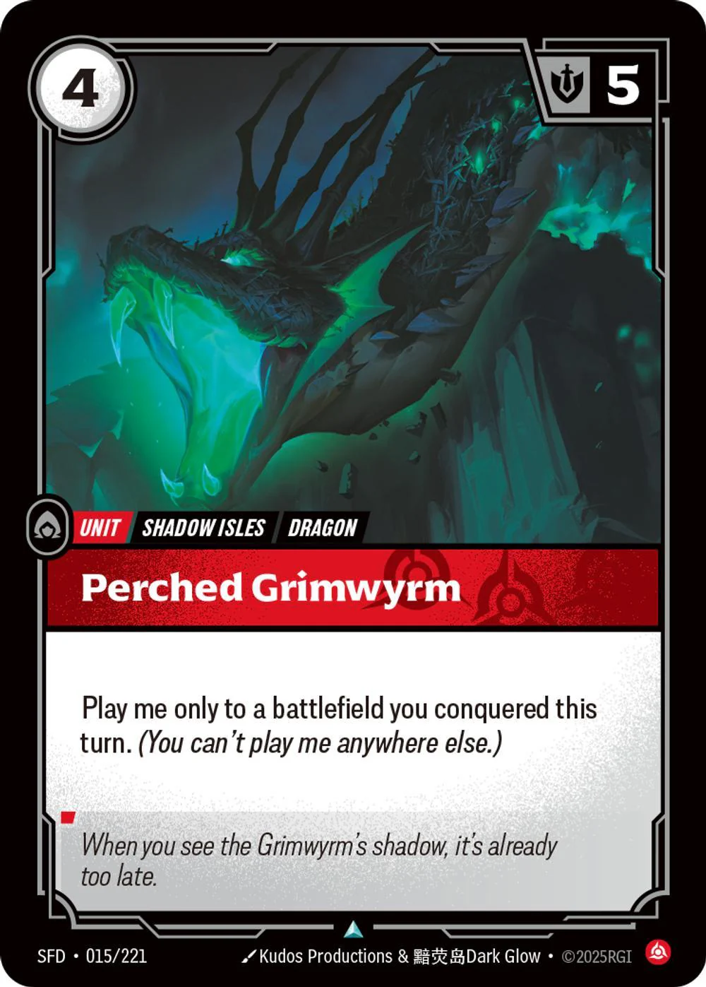 Perched Grimwyrm - 015/221 [Spiritforged] [Non-Foil]