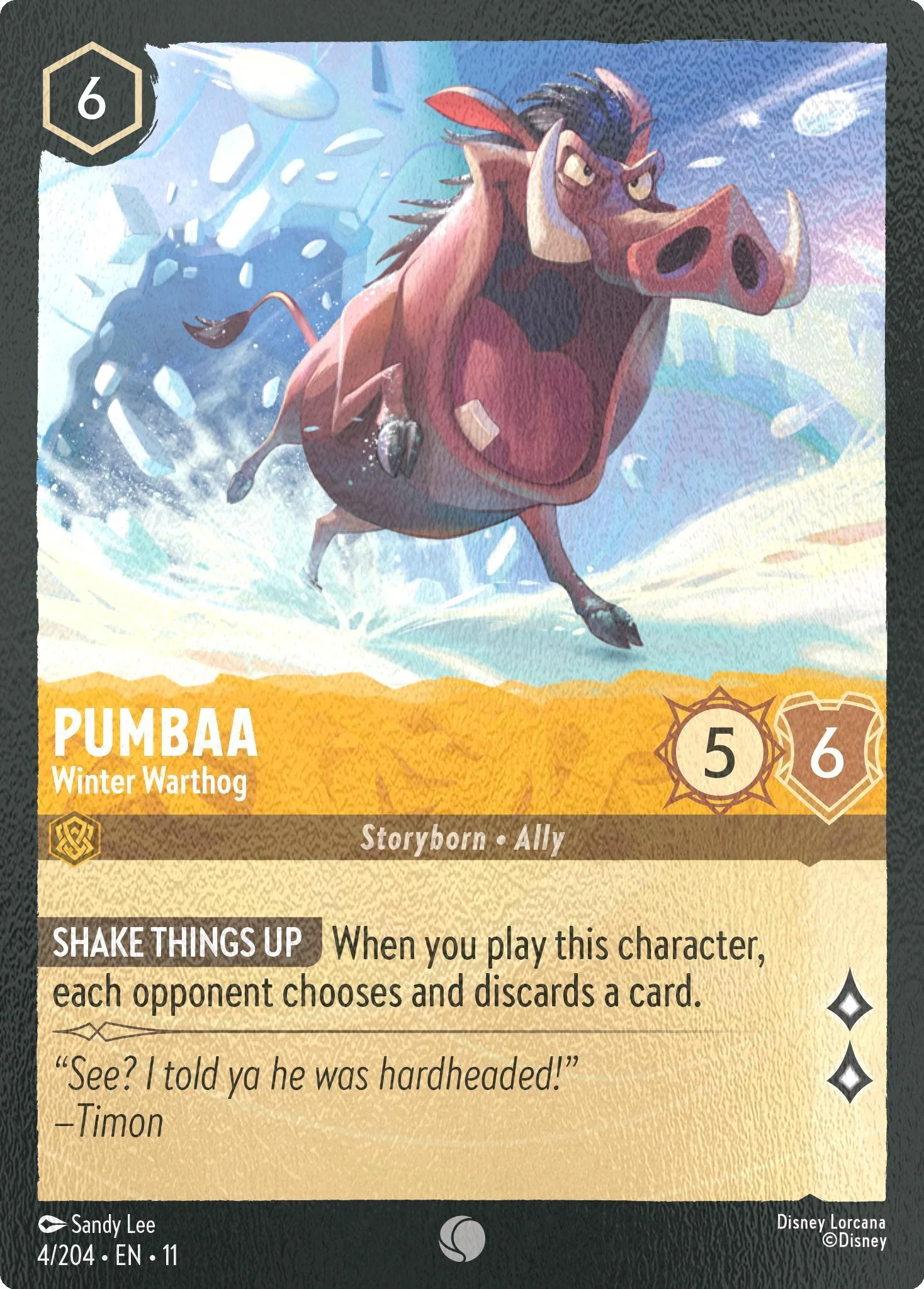 Pumbaa - Winter Warthog - 4/204 [Winterspell] [Cold Foil]
