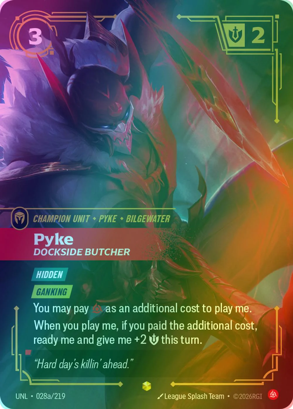 Pyke - Dockside Butcher (Alternate Art) - 028a/219 [Unleashed] [Foil]