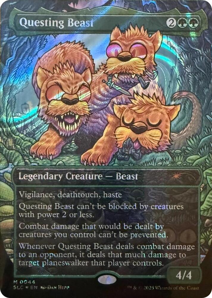 Questing Beast [0044] [Borderless] [Encyclopedia of Magic] [Secret Lair Countdown] [Halo Foil]