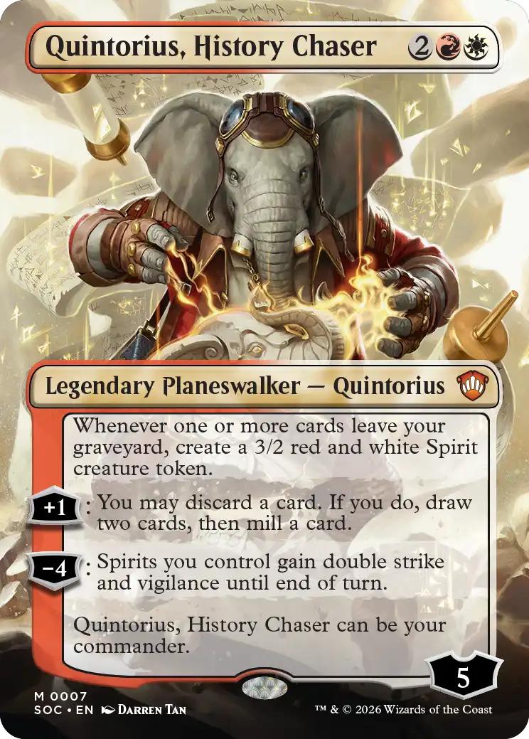 Quintorius, History Chaser [7] [Borderless] [Secrets of Strixhaven: Commander] [Non-Foil]