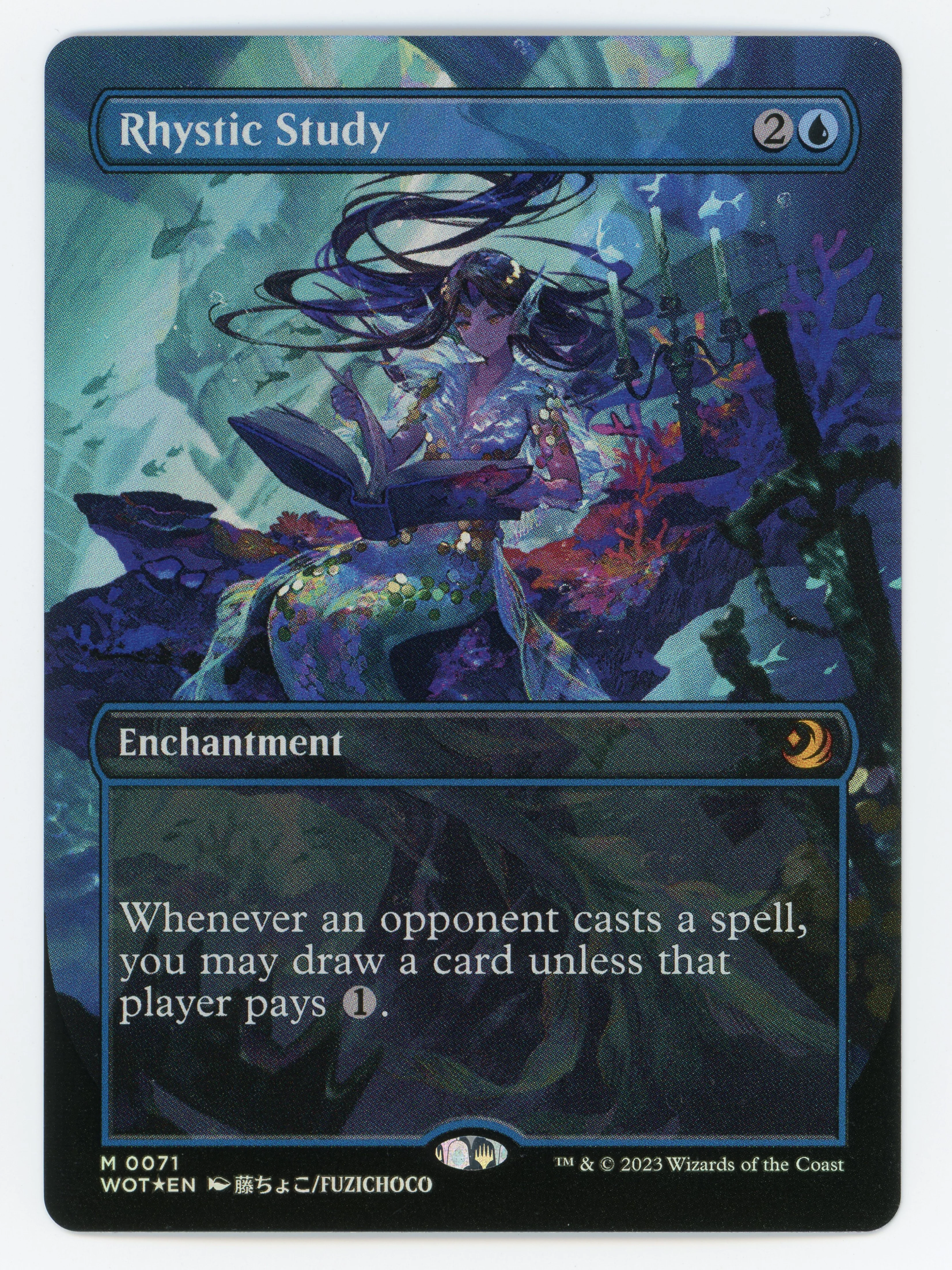 Rhystic Study - Borderless - Anime - Foil - Scan 15097