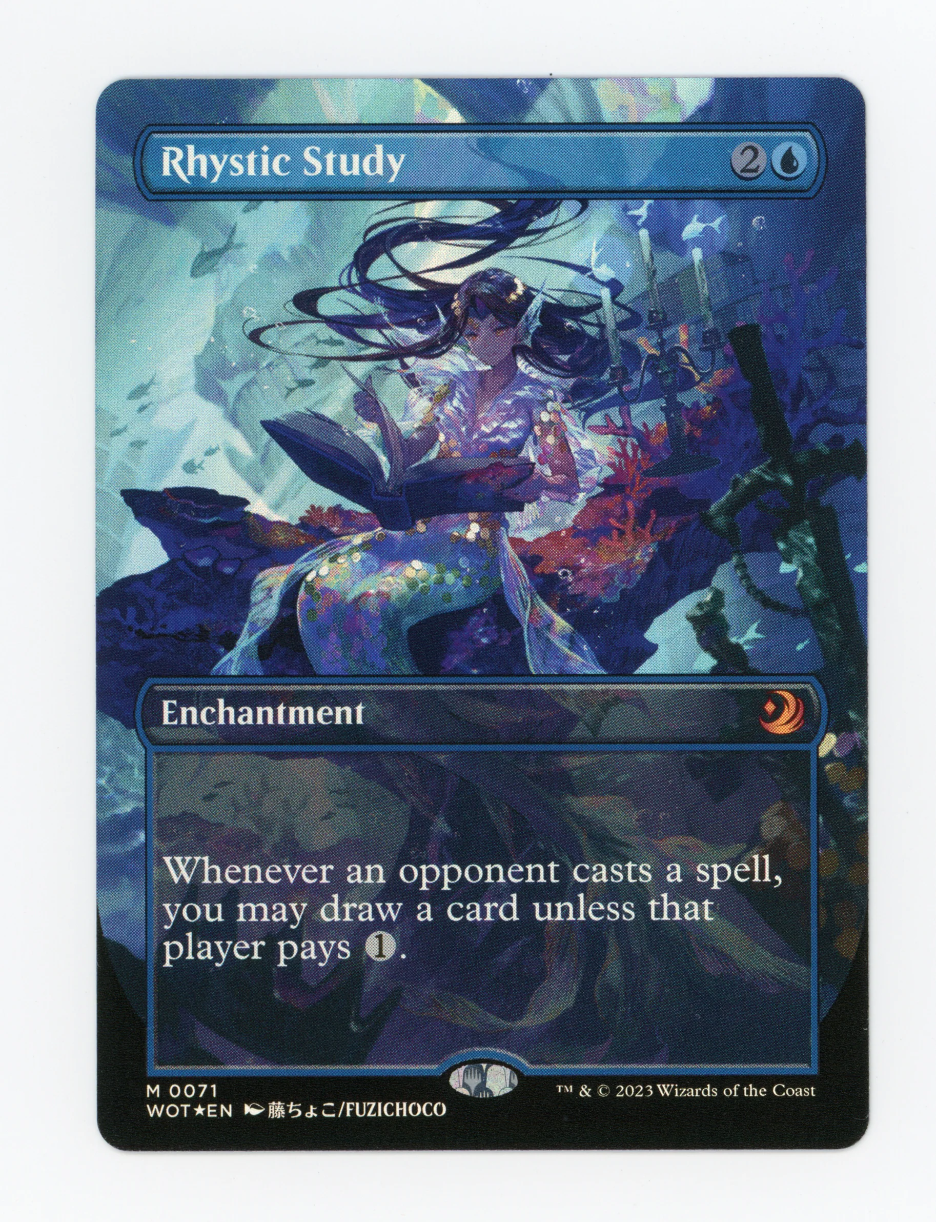 Rhystic Study — Borderless|Anime|Foil — ID 16505