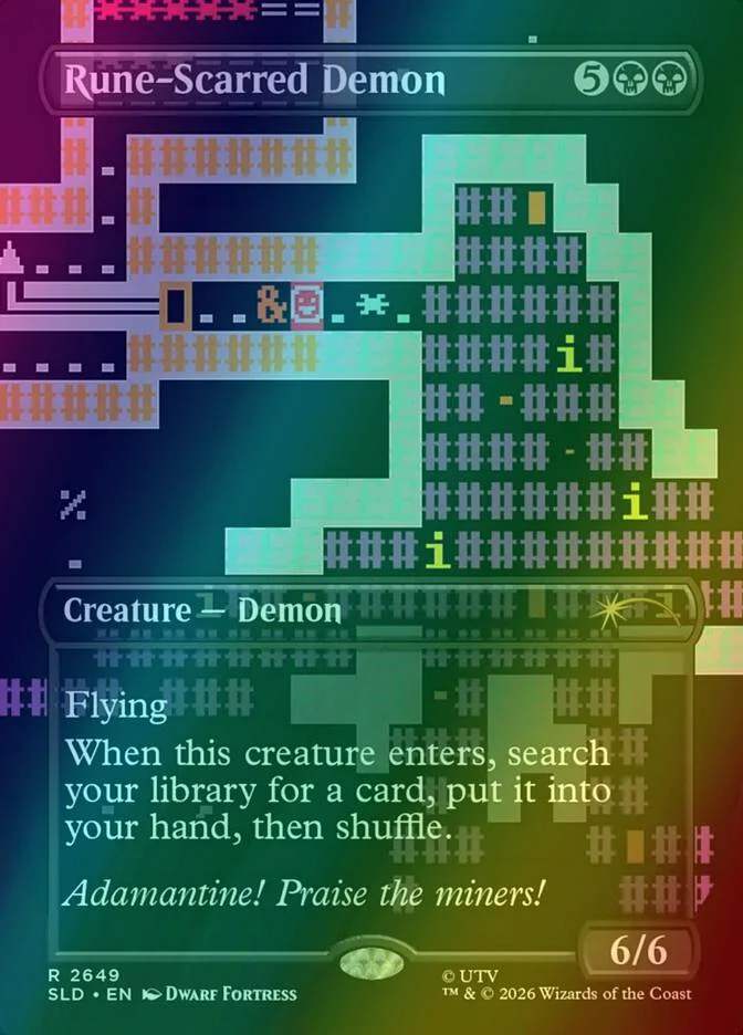 Rune-Scarred Demon [2649] [Borderless] [Dwarf Fortress] [Secret Lair Drop] [Foil]