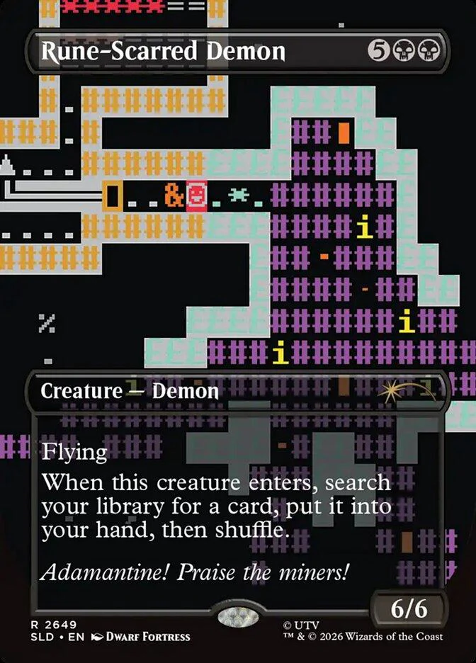Rune-Scarred Demon [2649] [Borderless] [Dwarf Fortress] [Secret Lair Drop] [Non-Foil]