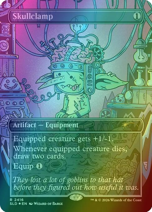 Skullclamp [2416] [Borderless] [Goblin Storm] [Secret Lair Drop] [Foil]