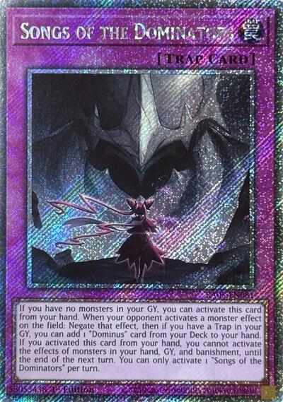 Songs of the Dominators - RA05-EN081 - Platinum Secret Rare - 1st Edition