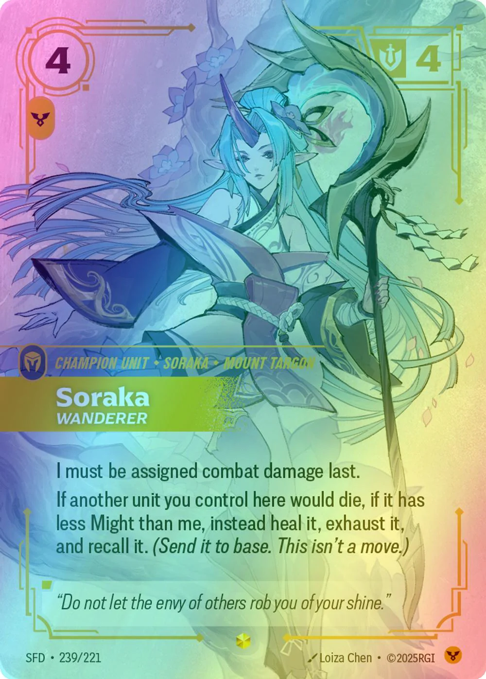 Soraka - Wanderer (Overnumbered) - 239/221 [Spiritforged] [Foil]