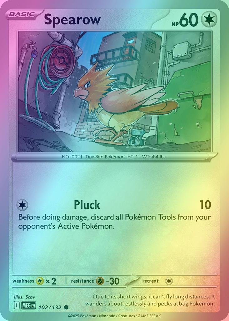 Spearow - 102/132 - Common [me01-102] [Reverse Holo]