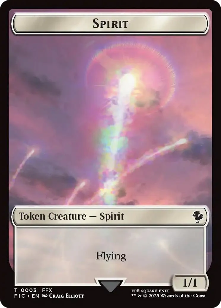 Hero Token (02) // Spirit Token (03) [FIN/FIC Set Symbol] [FINAL FANTASY: Commander: Tokens] [Non-Foil] - Image 2