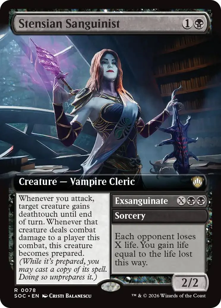 Stensian Sanguinist // Exsanguinate [78] [Extended Art] [Secrets of Strixhaven: Commander] [Non-Foil]