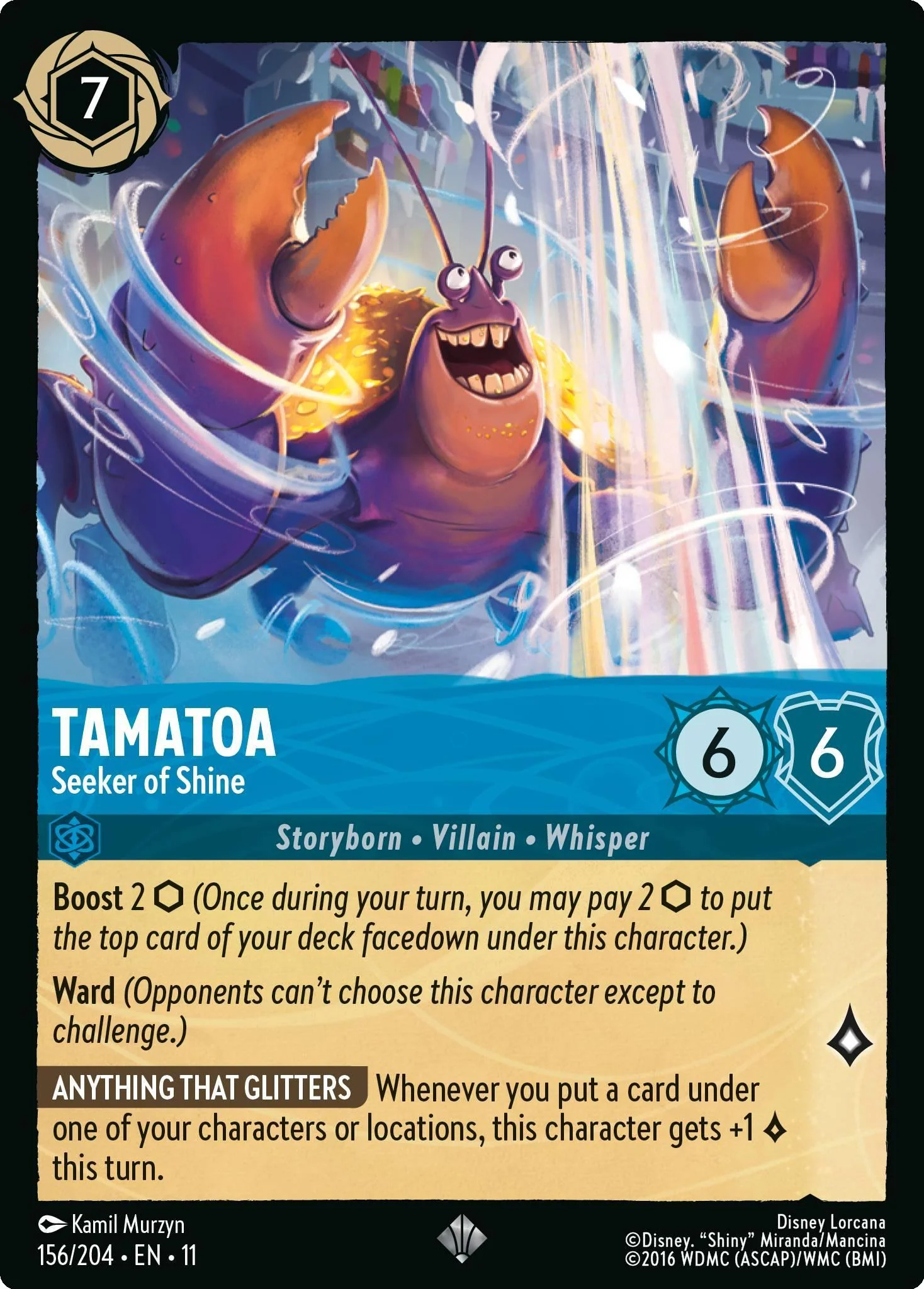 Tamatoa - Seeker of Shine - 156/204 [Winterspell] [Non-Foil]