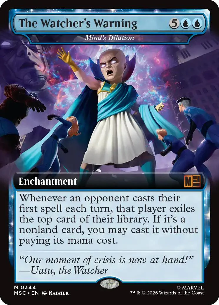 The Watcher's Warning - Mind's Dilation [344] [Extended Art] [Marvel Super Heroes: Commander] [Non-Foil]
