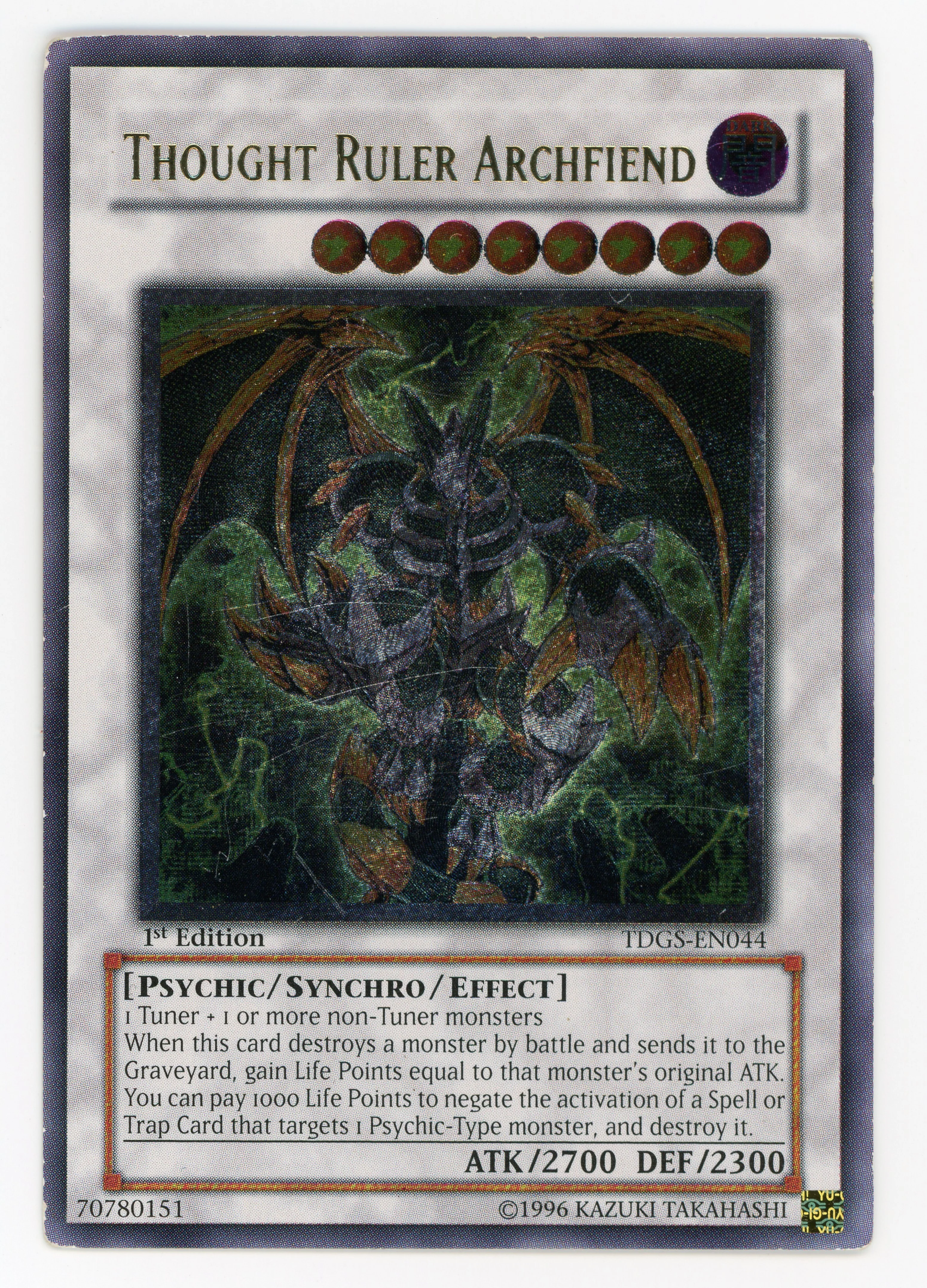 Thought Ruler Archfiend - TDGS-EN044 - Ultimate Rare - 1st Edition - Scan 13987