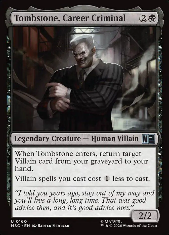 Tombstone, Career Criminal [160] [Marvel Super Heroes: Commander] [Non-Foil]