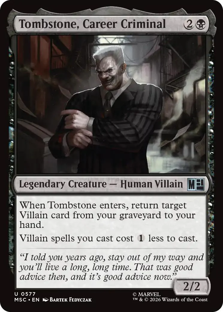 Tombstone, Career Criminal [577] [Beginner Box] [Marvel Super Heroes: Commander] [Non-Foil]