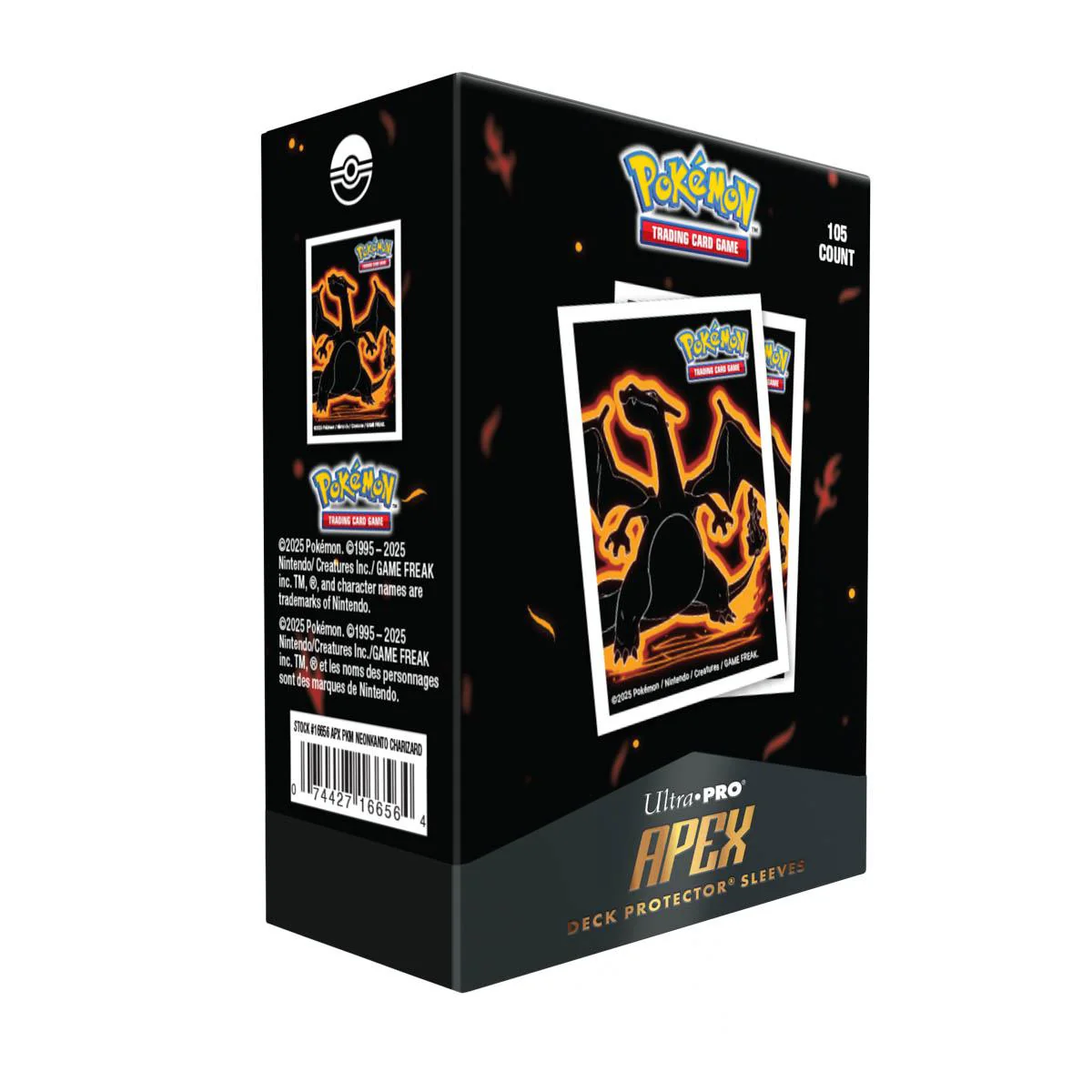 Ultra Pro Pokémon Apex Deck Protector Sleeves - Standard Size - 105ct - Neon Kanto - Charizard
