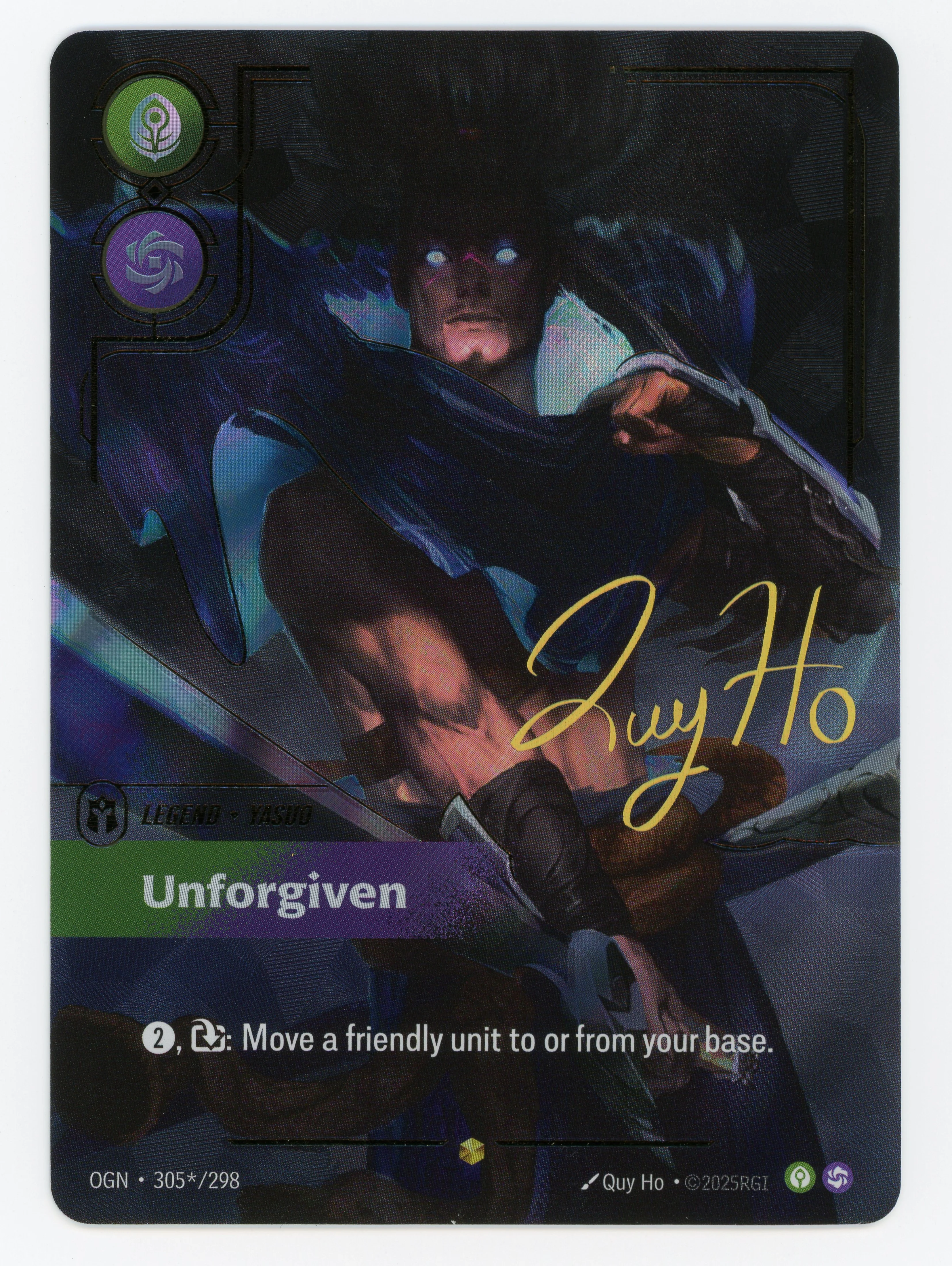 Unforgiven - Yasuo - Signature Alternate Art - 305*/298 - Foil - Scan 15058